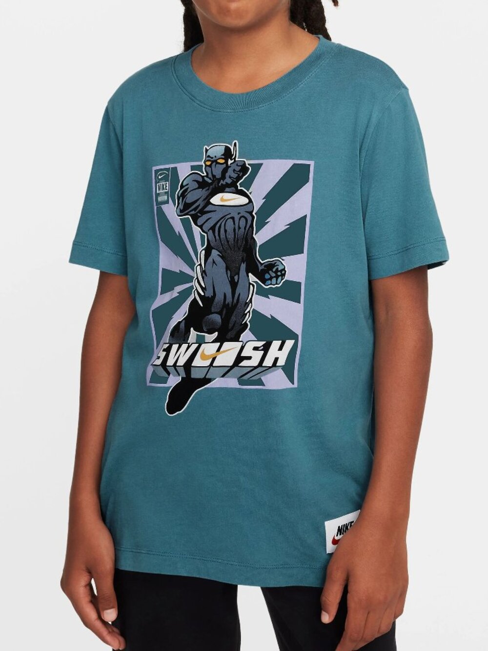NWT Nike Kids' Sportswear Cotton Graphic T-Shirt, Smokey Blue, L & XL